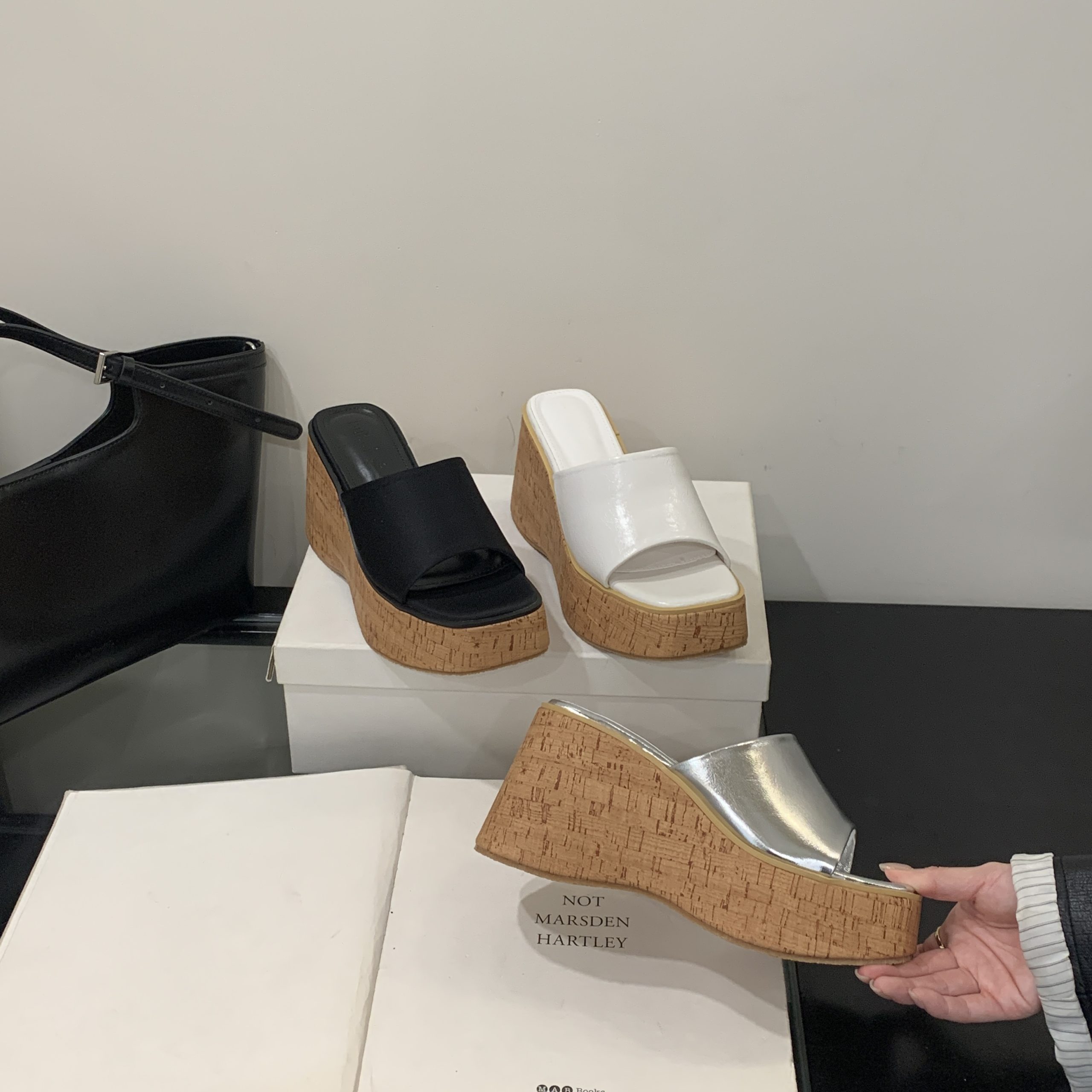 BUBUFLY 2025 Spring Summer New Thick Sole Wedge Sandals Cork Pattern High Heel Open Toe Women's Shoes - Image 4