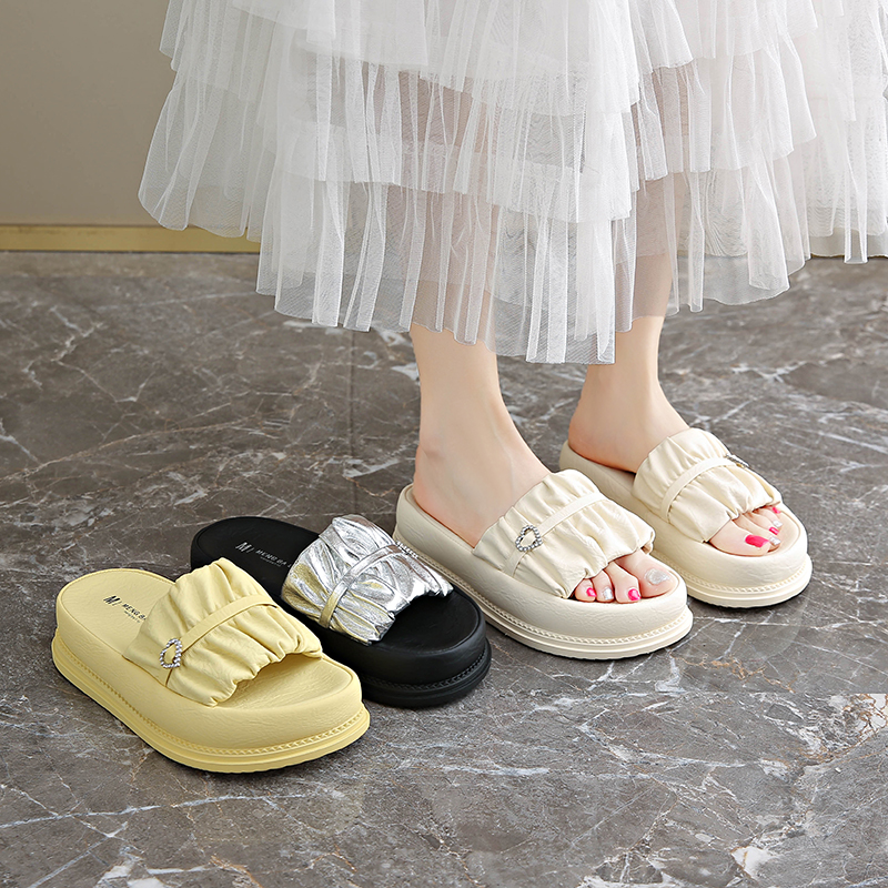 2025 Summer New Roman Thick Sole One-Strap Women's Slippers Fashion Casual Outdoor Style