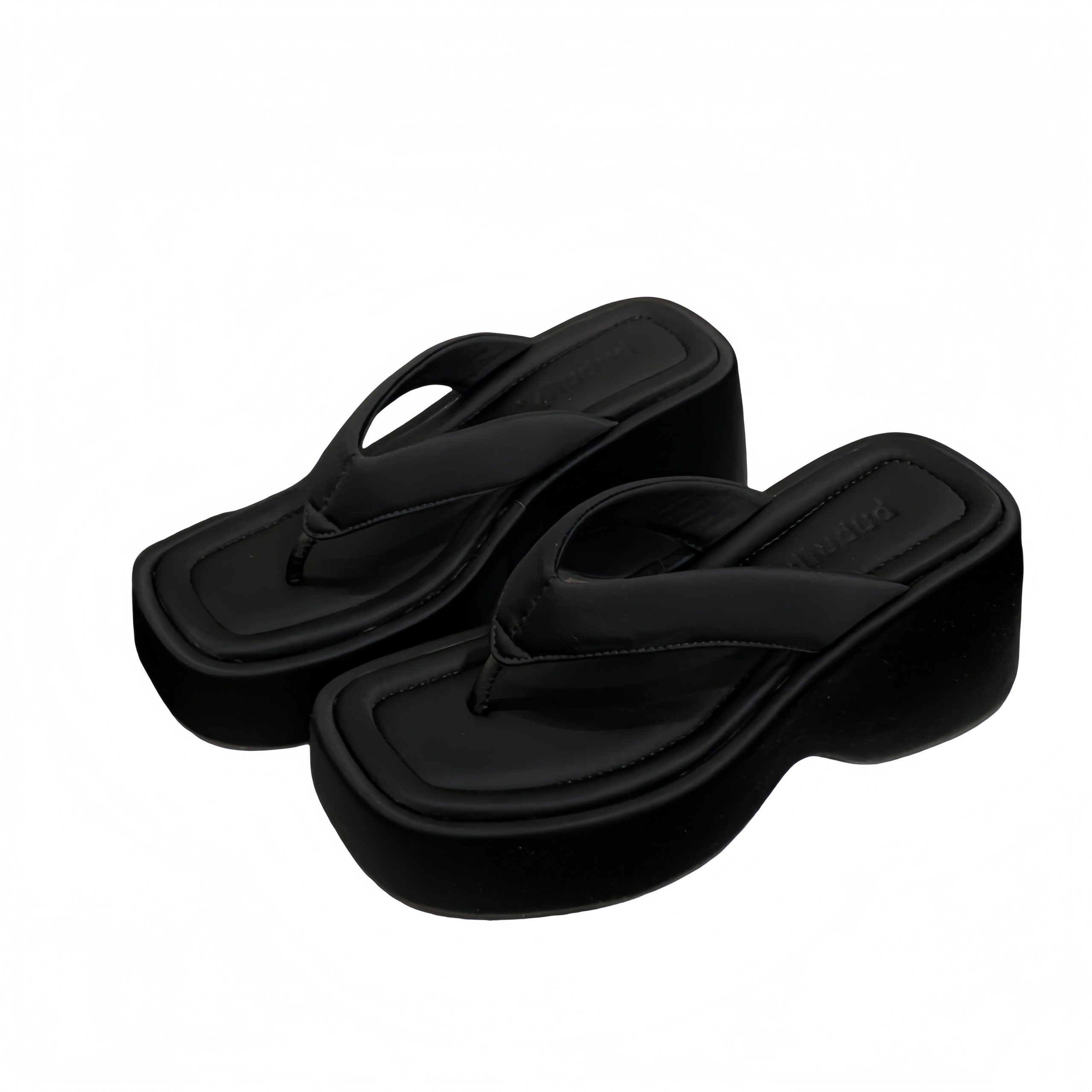 BUBUFLY Women's Chunky Heel Slide Sandals 2025 Spring Platform Thick Sole Open Toe Slippers - Image 5